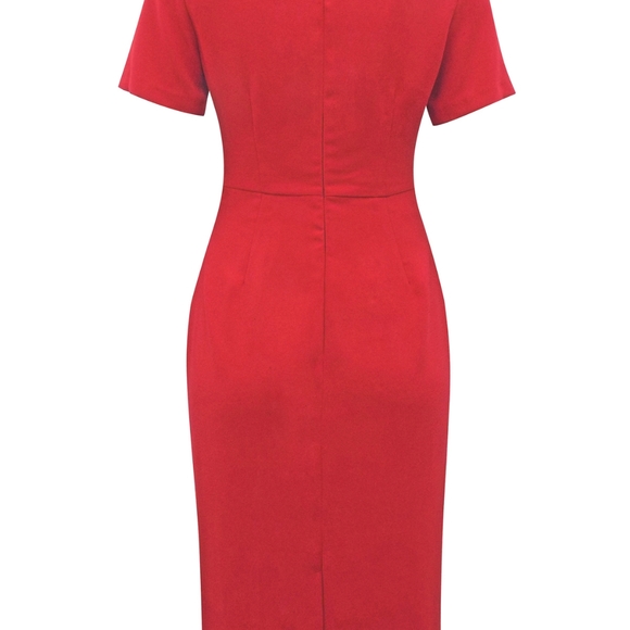 Red ruched dress - Picture 3 of 4